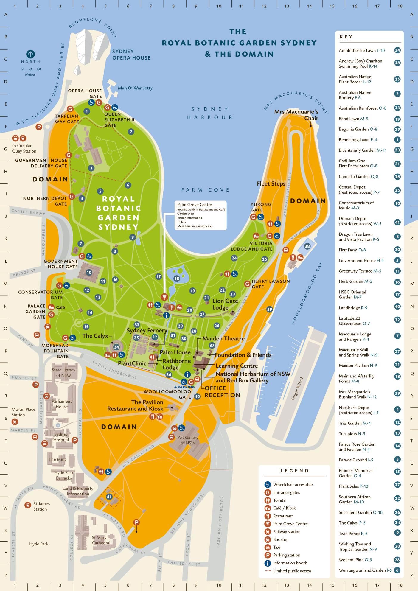 Sydney Botanic Gardens Map Royal Botanic Gardens Sydney Map Australia 
