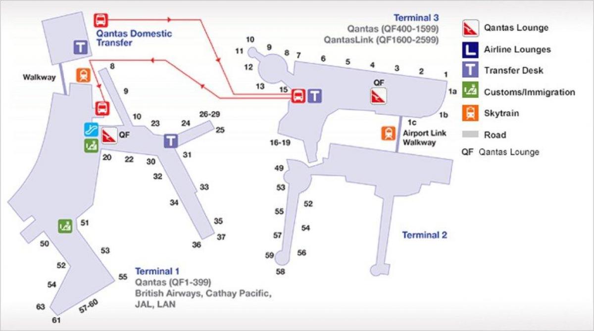 Sydney airport map Map of sydney airport (Australia)