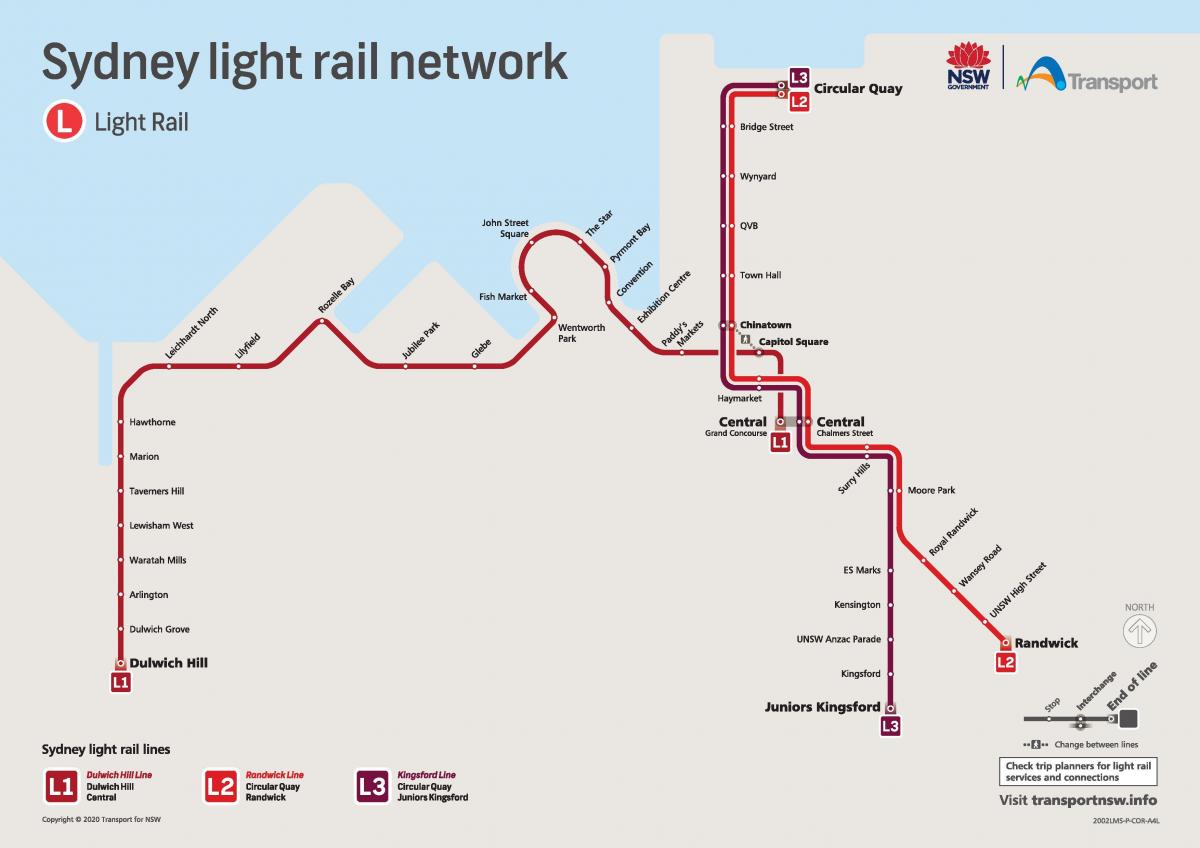light rail sydney map