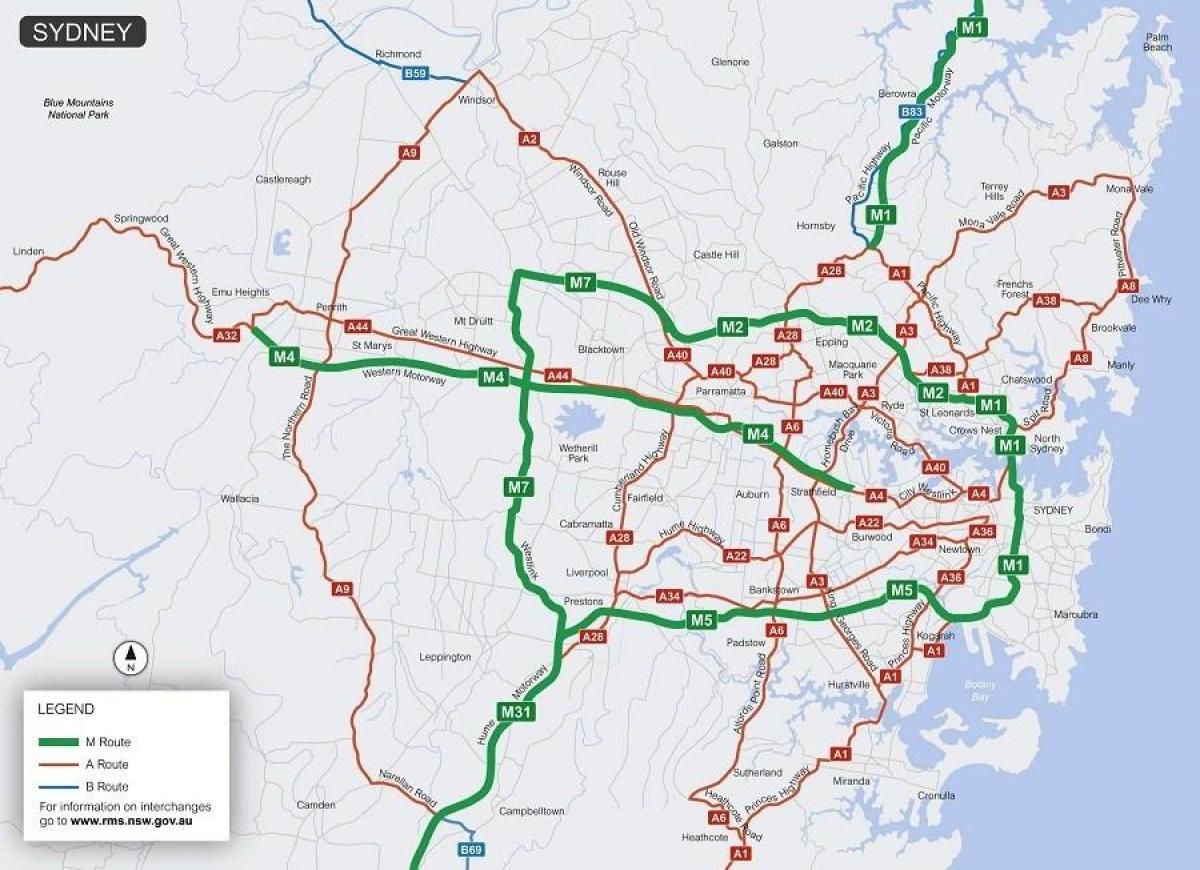 map of sydney toll roads
