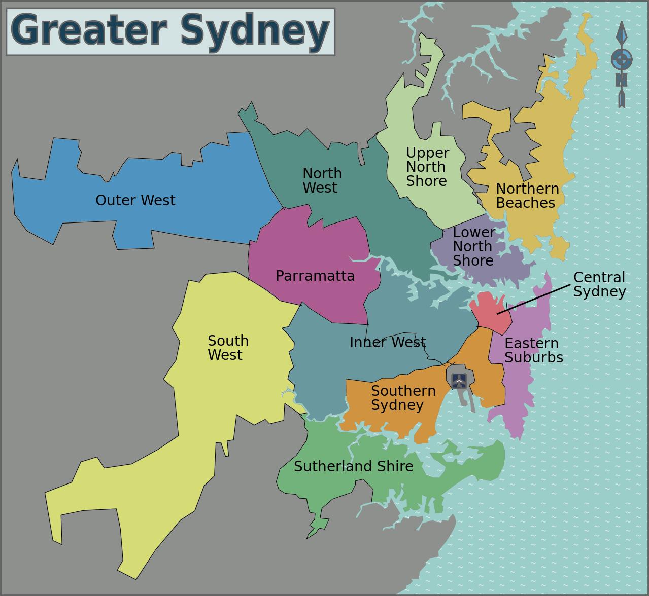 Sydney Area Map Map Of Sydney Area Australia   Sydney Area Map 