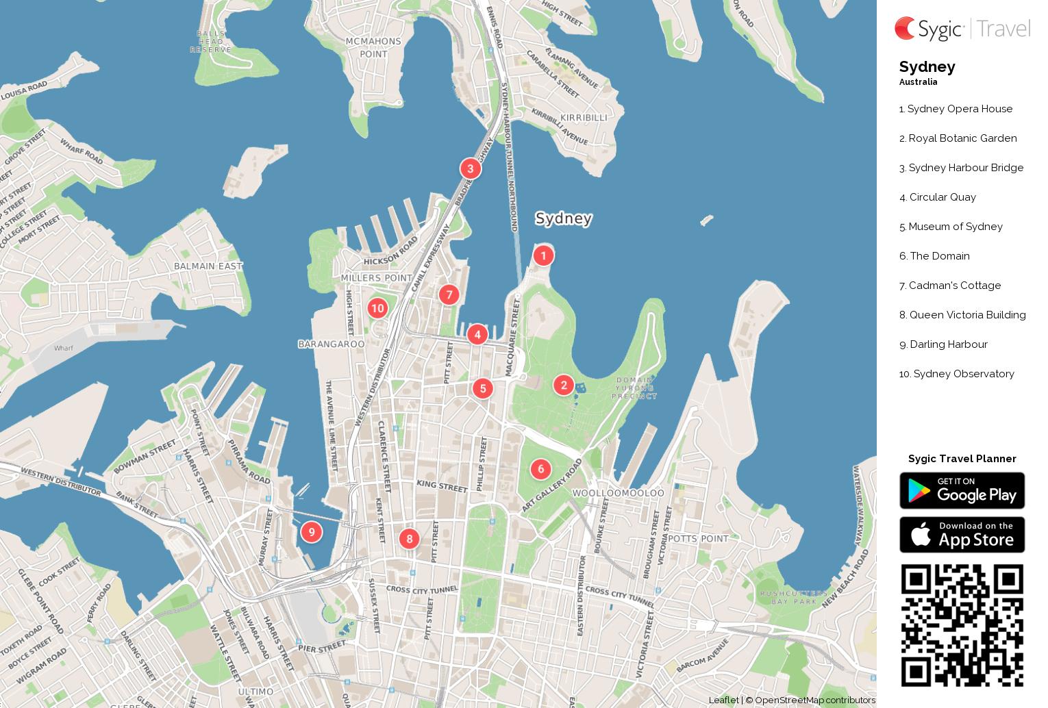 map of sydney tours
