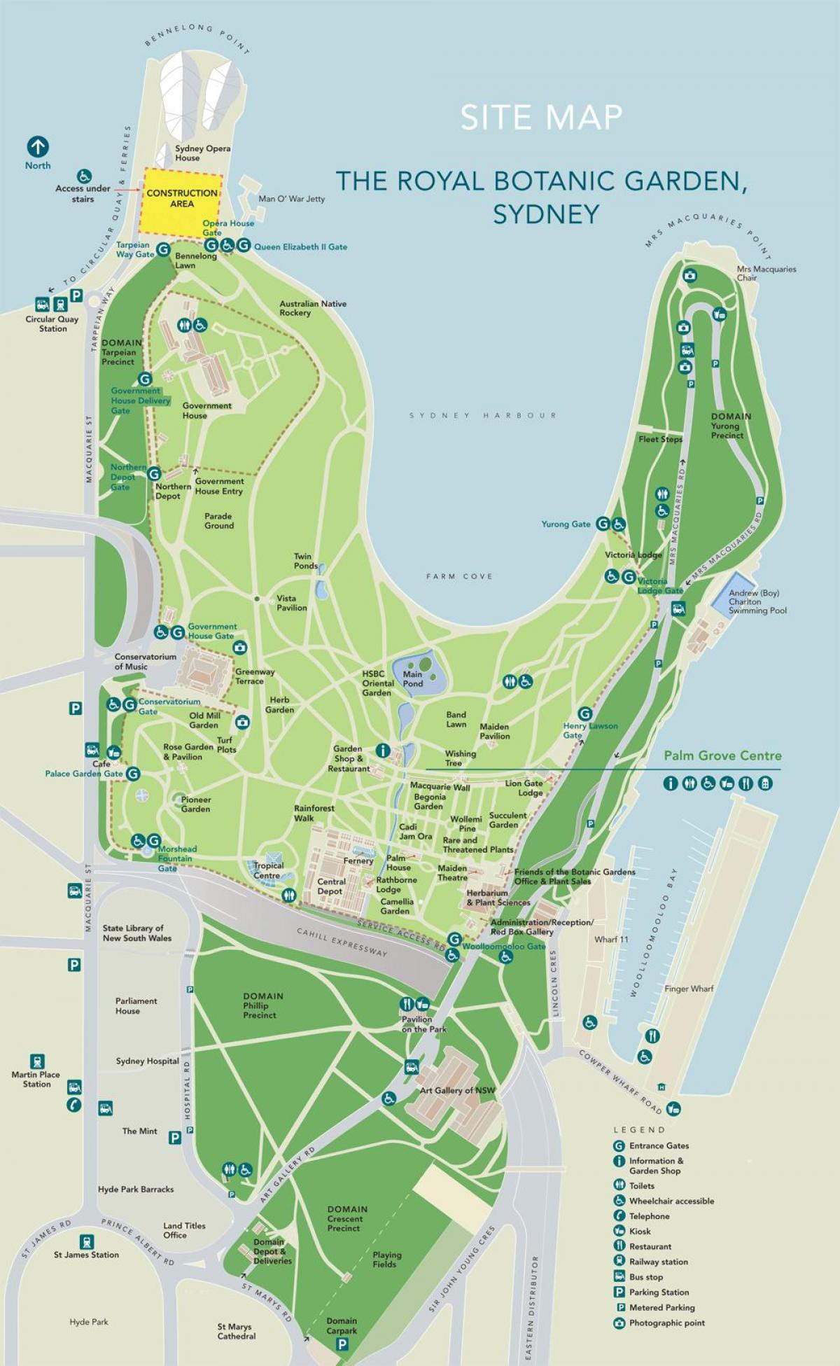 sydney botanical gardens map