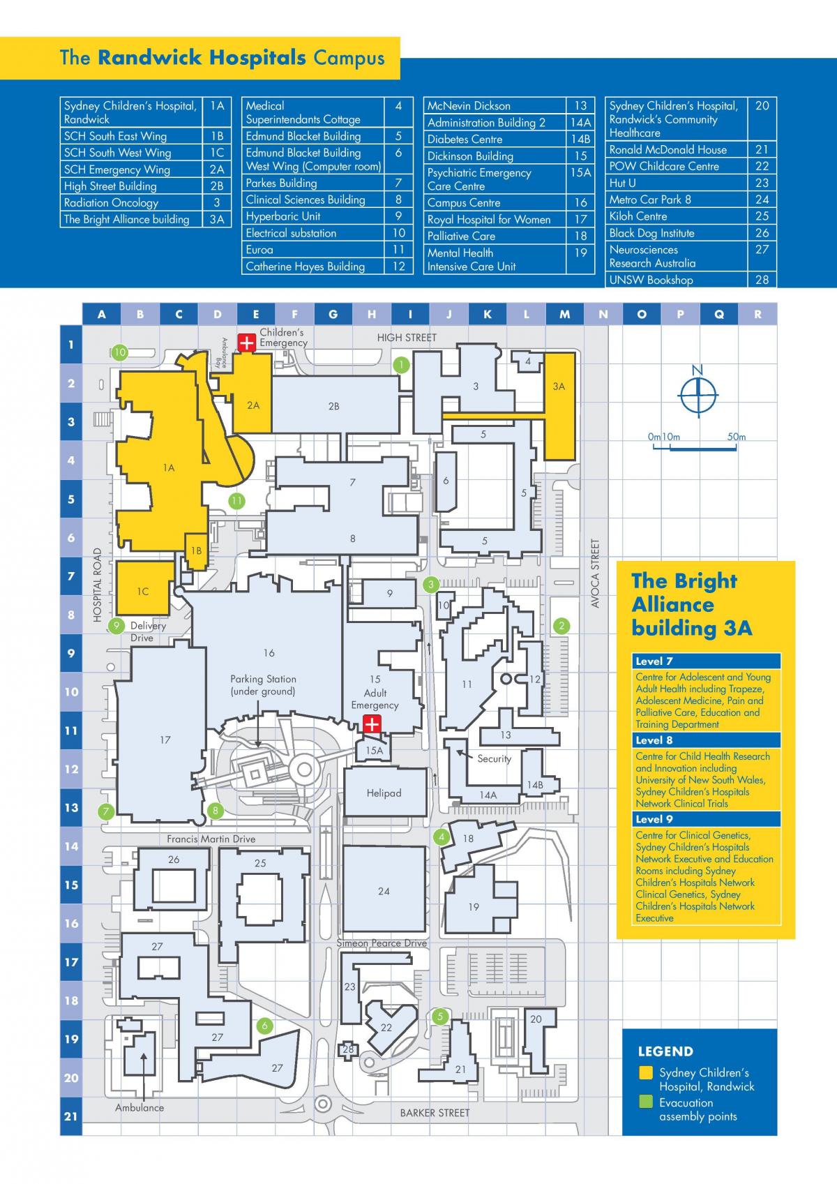 sydney children's hospital randwick map