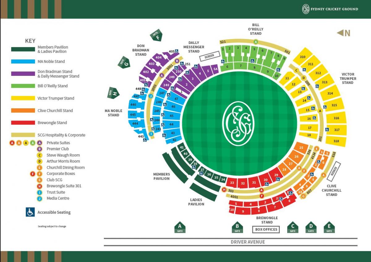 sydney cricket ground seating map