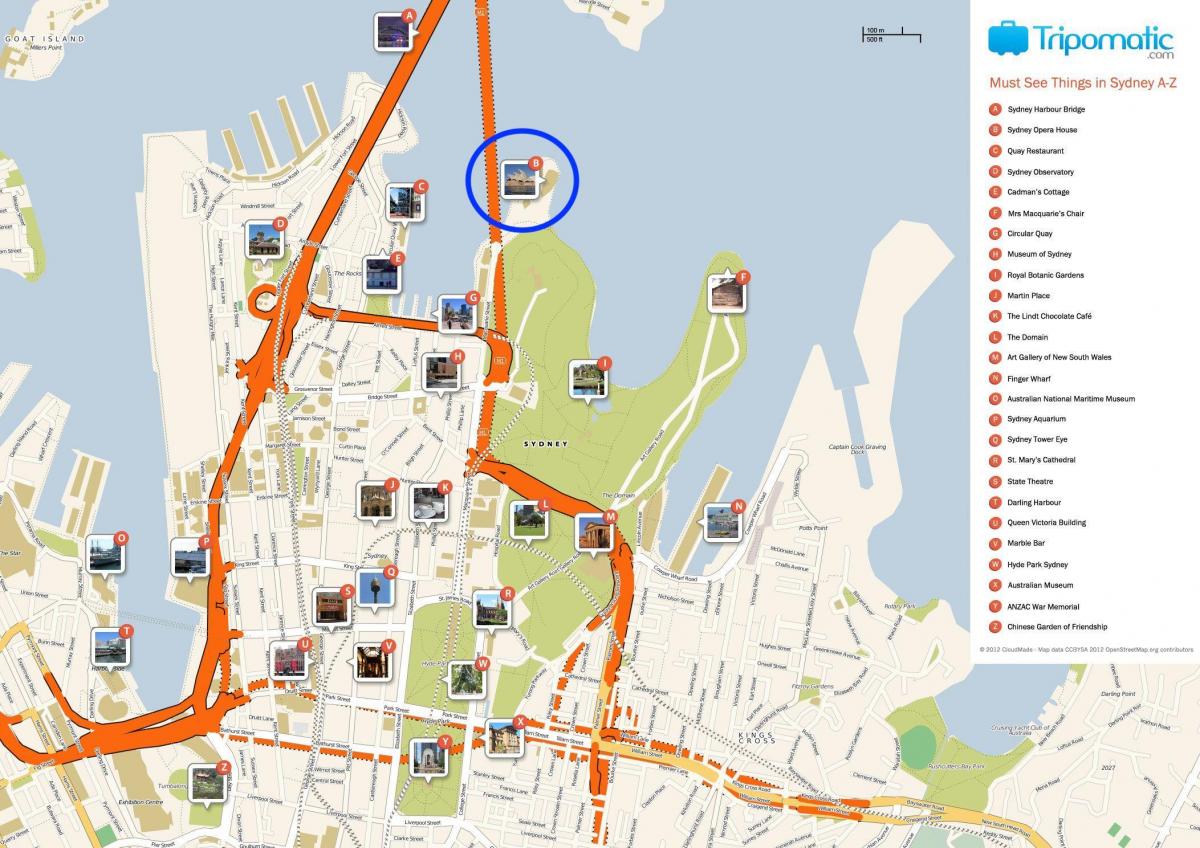 map of sydney opera house