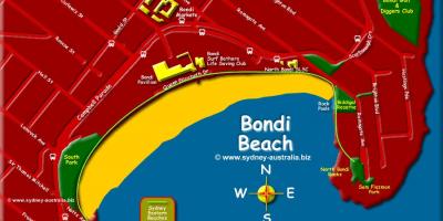 Bondi beach map sydney